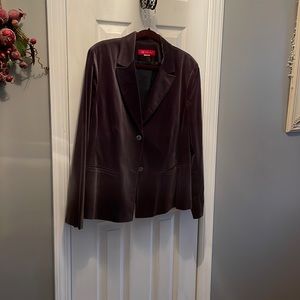 Anne Klein charcoal gray velveteen blazer 18W